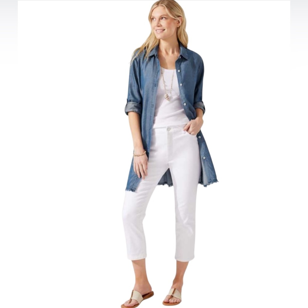 NWT Tommy Bahama Size S Chambray Boyfriend Shirt Dress Versatile Cover Up